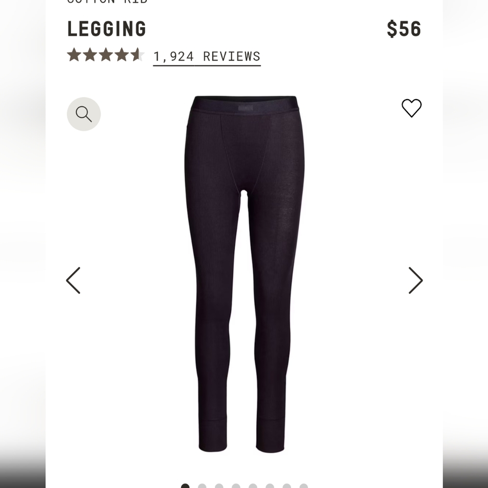 ♥️ 4 SKIMS cotton rib leggings L soot black Washed Out Black